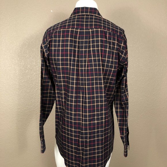 Brooks Brothers Dark Blue Plaid Long Sleeve Button Down Men's Shirt Sz… - Picture 2 of 4